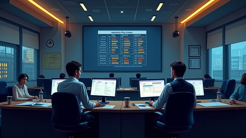 Casino review office with payout queue and document checks