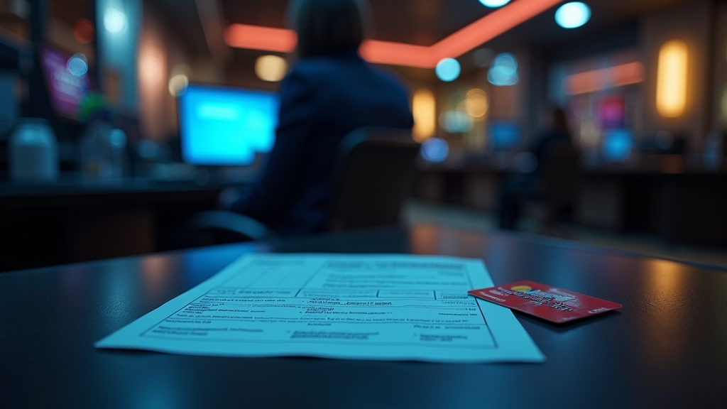 Identity documents and payment card on a casino verification desk