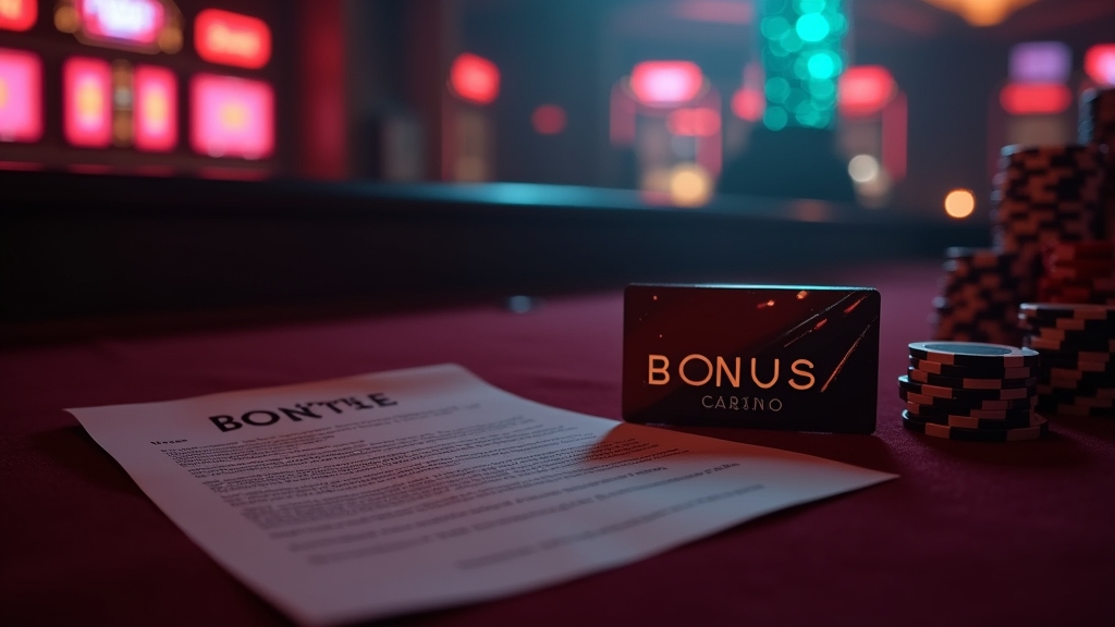 Promo code card beside a casino bonus terms sheet