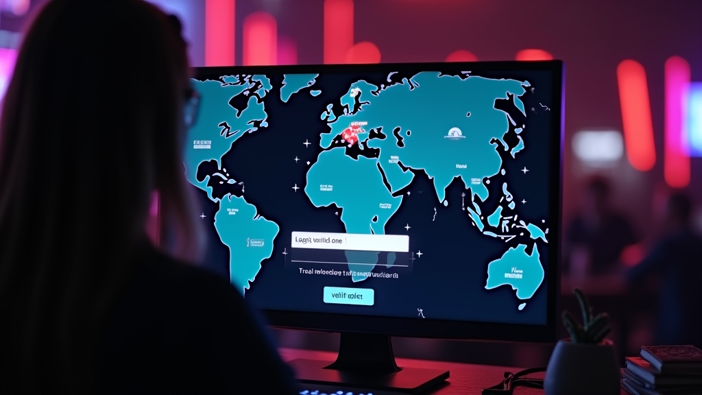 A UK user checking regional login and verification details on a dark casino screen